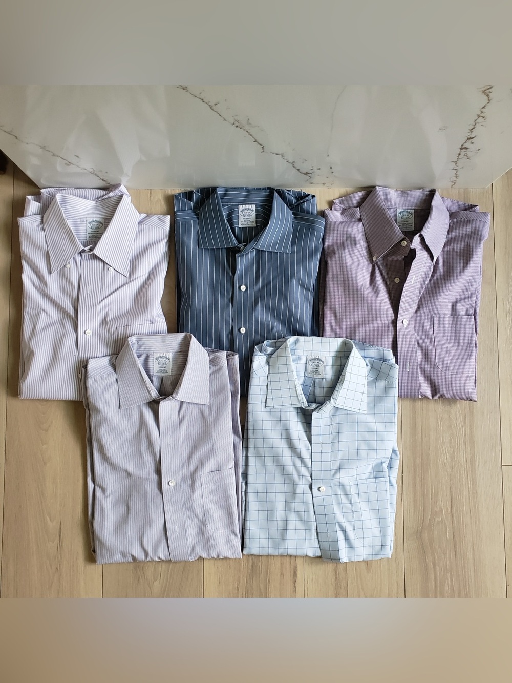Men's Blue Pinstripe Dress Shirt - Unbranded